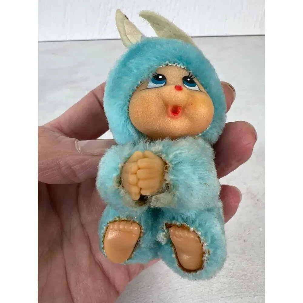 Vintage 1980 Bunny Doll Clip On‎ Pencil Gripper Hugger